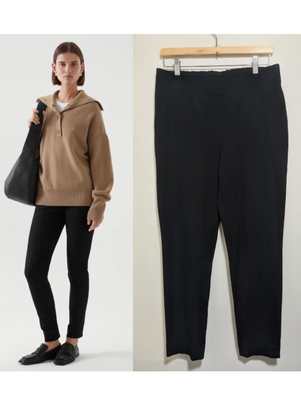 COS | Slim Fit Zip Hem Trousers In Black